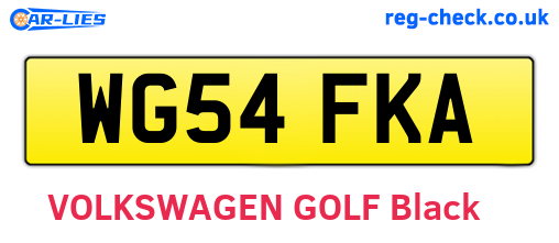 WG54FKA are the vehicle registration plates.