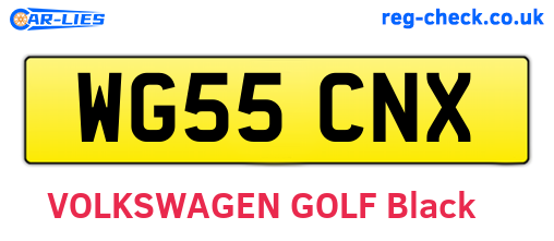 WG55CNX are the vehicle registration plates.