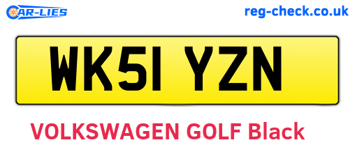 WK51YZN are the vehicle registration plates.