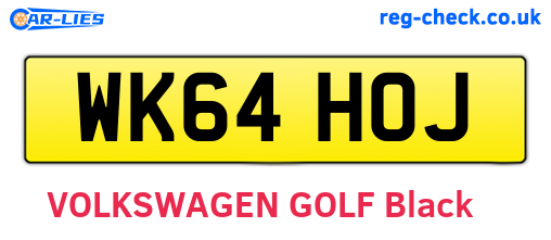WK64HOJ are the vehicle registration plates.