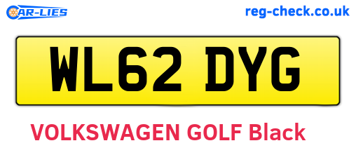 WL62DYG are the vehicle registration plates.