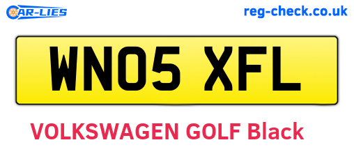 WN05XFL are the vehicle registration plates.
