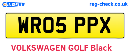 WR05PPX are the vehicle registration plates.