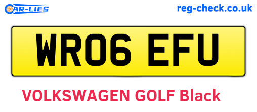 WR06EFU are the vehicle registration plates.