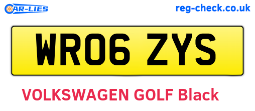 WR06ZYS are the vehicle registration plates.