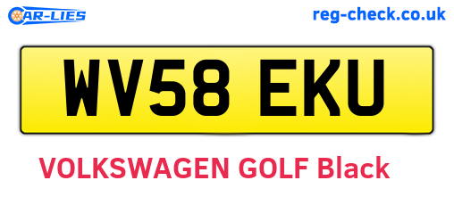 WV58EKU are the vehicle registration plates.