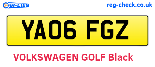 YA06FGZ are the vehicle registration plates.
