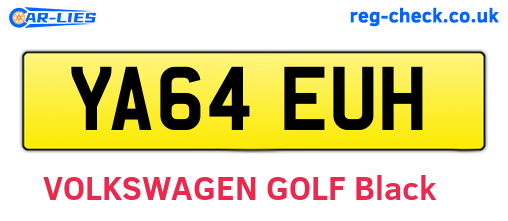 YA64EUH are the vehicle registration plates.
