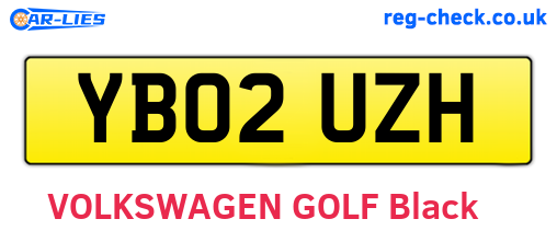 YB02UZH are the vehicle registration plates.
