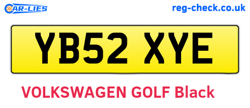 YB52XYE are the vehicle registration plates.