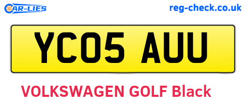 YC05AUU are the vehicle registration plates.