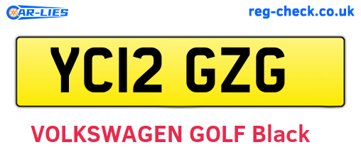 YC12GZG are the vehicle registration plates.
