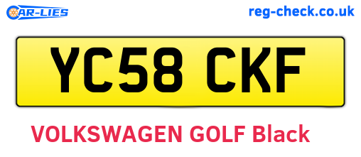YC58CKF are the vehicle registration plates.