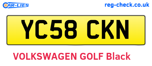YC58CKN are the vehicle registration plates.