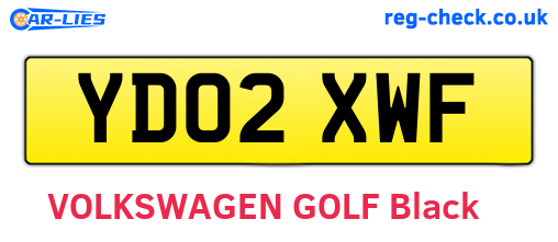 YD02XWF are the vehicle registration plates.