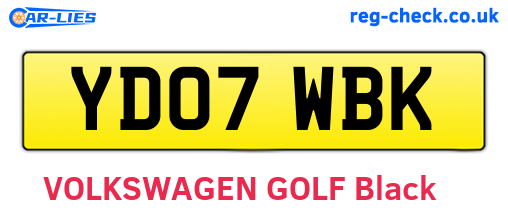 YD07WBK are the vehicle registration plates.