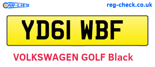 YD61WBF are the vehicle registration plates.