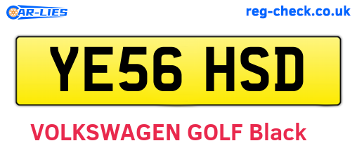 YE56HSD are the vehicle registration plates.