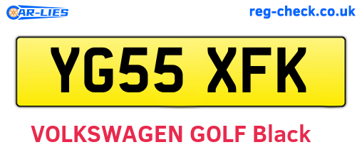 YG55XFK are the vehicle registration plates.