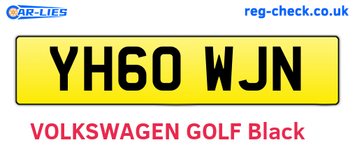 YH60WJN are the vehicle registration plates.