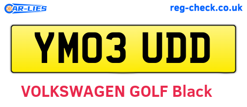 YM03UDD are the vehicle registration plates.
