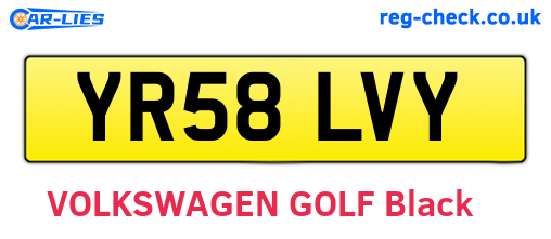 YR58LVY are the vehicle registration plates.