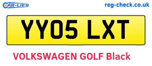 YY05LXT are the vehicle registration plates.