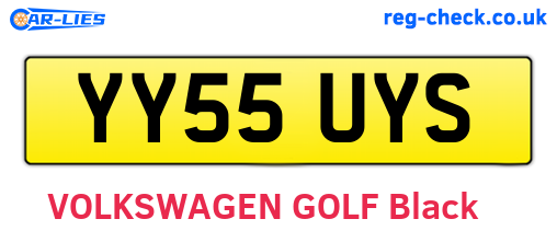 YY55UYS are the vehicle registration plates.