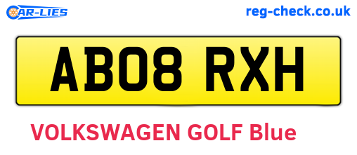 AB08RXH are the vehicle registration plates.