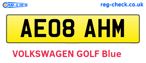 AE08AHM are the vehicle registration plates.