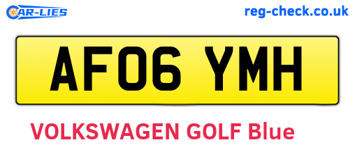 AF06YMH are the vehicle registration plates.