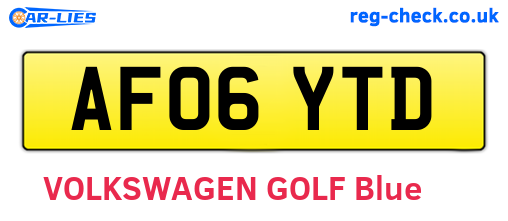 AF06YTD are the vehicle registration plates.