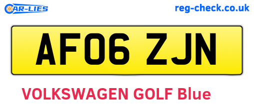 AF06ZJN are the vehicle registration plates.