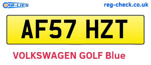 AF57HZT are the vehicle registration plates.