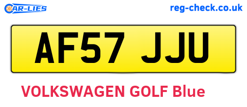 AF57JJU are the vehicle registration plates.