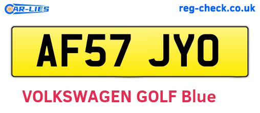 AF57JYO are the vehicle registration plates.