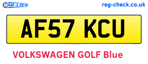 AF57KCU are the vehicle registration plates.