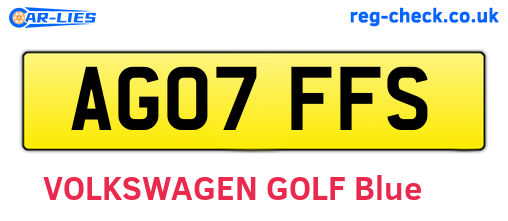 AG07FFS are the vehicle registration plates.