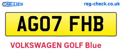 AG07FHB are the vehicle registration plates.