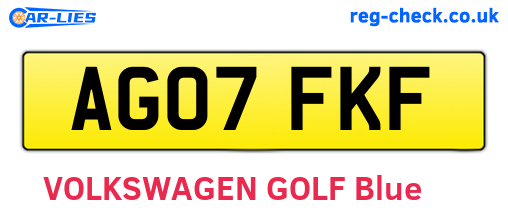 AG07FKF are the vehicle registration plates.