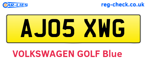 AJ05XWG are the vehicle registration plates.