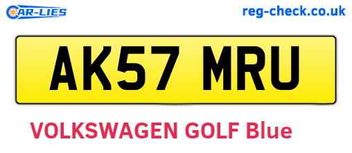AK57MRU are the vehicle registration plates.
