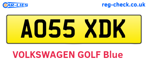 AO55XDK are the vehicle registration plates.