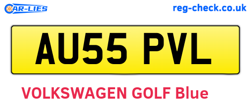 AU55PVL are the vehicle registration plates.