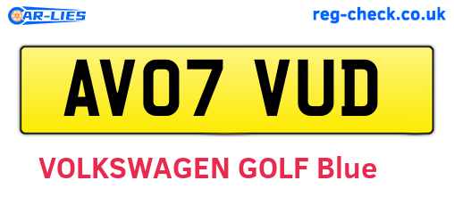 AV07VUD are the vehicle registration plates.