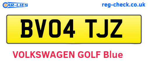 BV04TJZ are the vehicle registration plates.