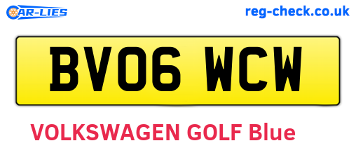 BV06WCW are the vehicle registration plates.