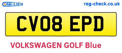 CV08EPD are the vehicle registration plates.