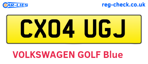 CX04UGJ are the vehicle registration plates.