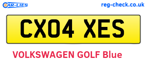 CX04XES are the vehicle registration plates.